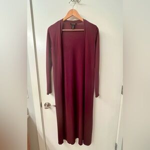 White House Black Market Long Sleeve Burgundy Cardigan